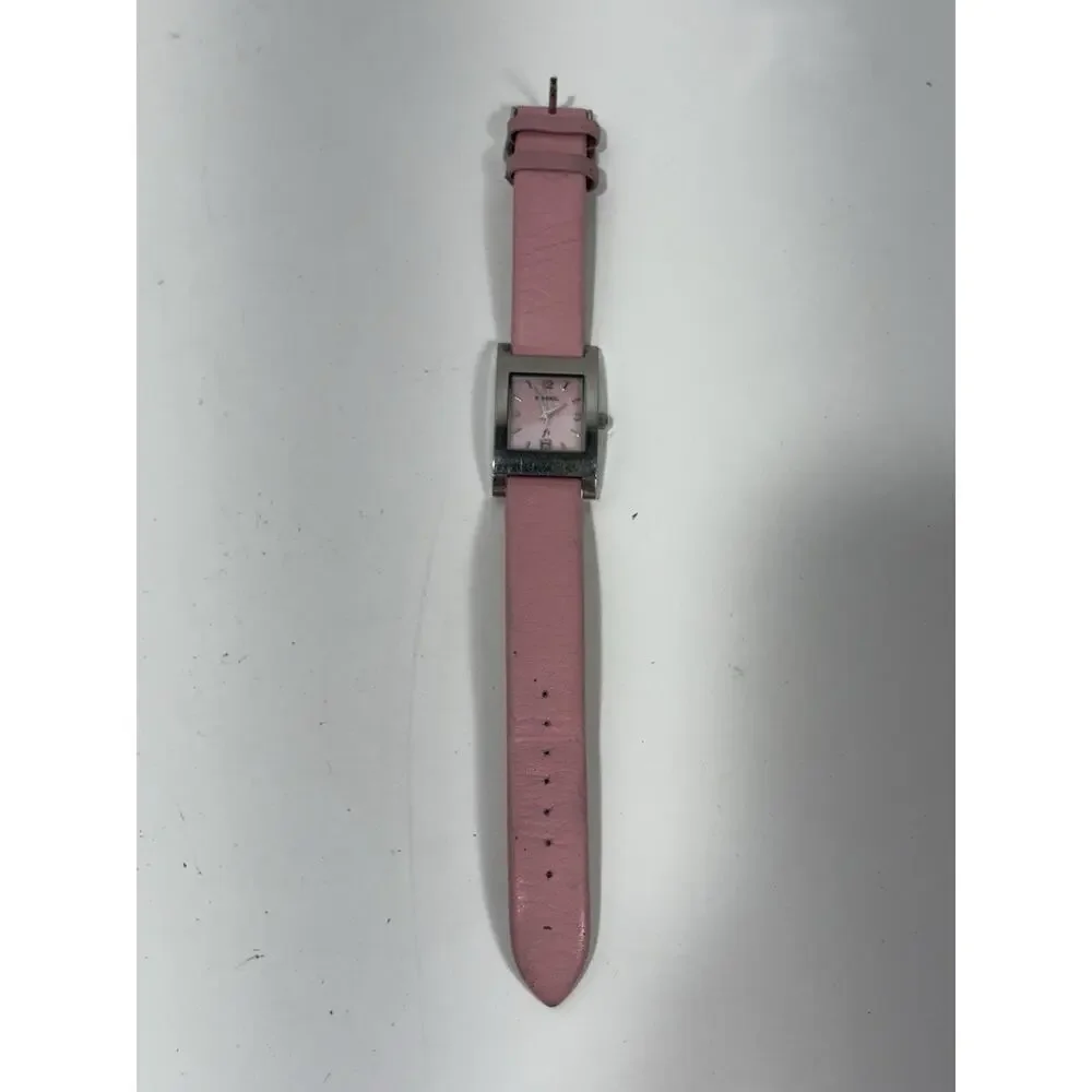 Fossil F2 Women's Watch ES-9757 Stainless Steel Watch Pink MOP Dial Leather Band